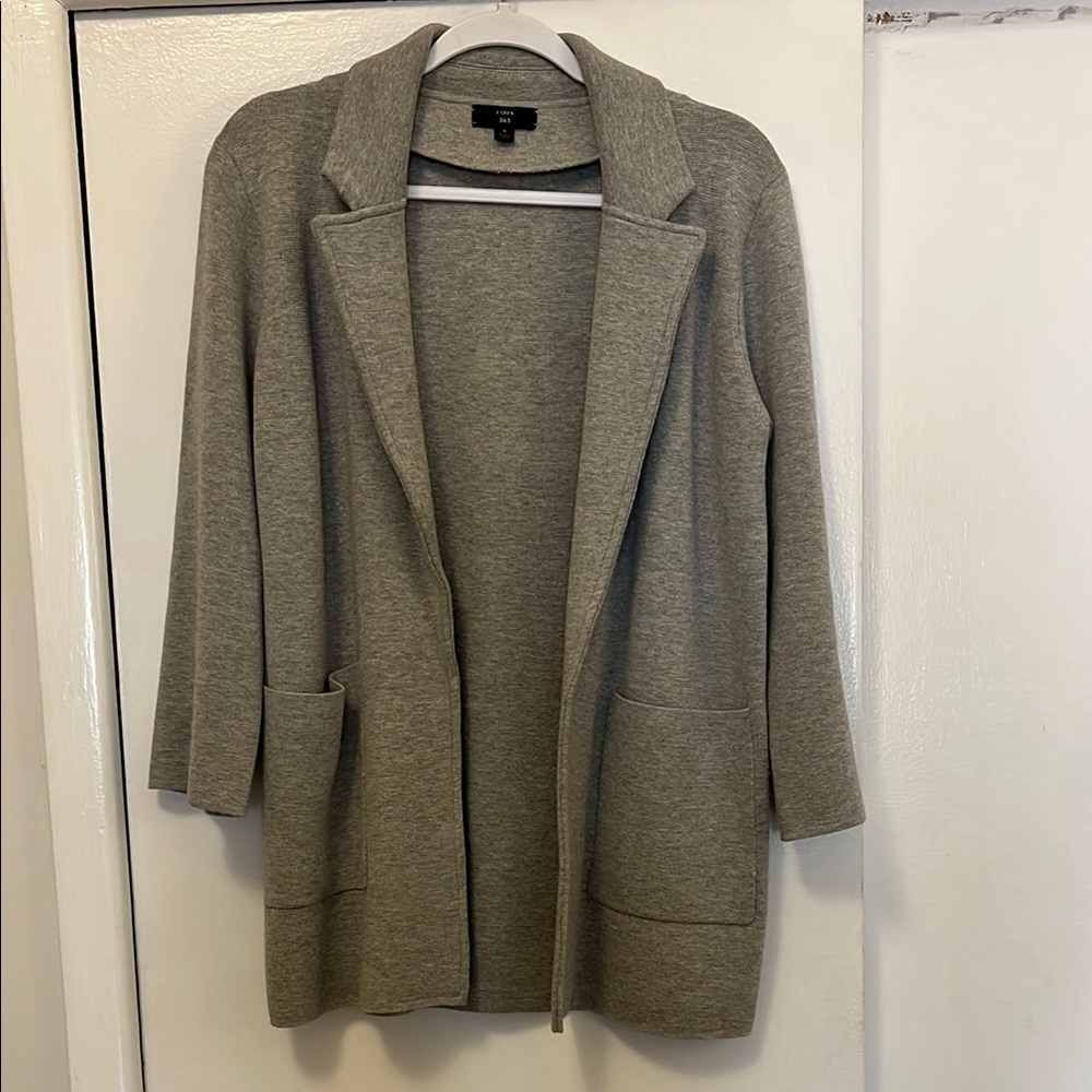 Women's Gray J. Crew Sweater Blazer